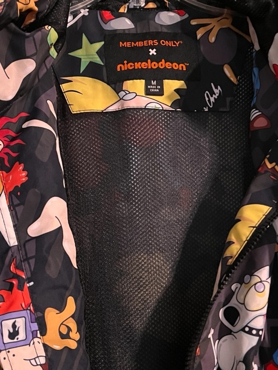 Members Only Nickelodeon Rugrats Graphic Black Multicolor Windbreaker Men’s Med - Picture 4 of 7